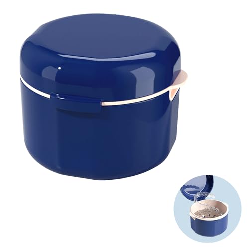Boîte de Dentier avec Passoire, Boîte Appareil Dentaire Portable, Boîtes pour Prothèses Dentaires, Boîte de Retenue Orthodontique, Boîte de Nettoyage de...