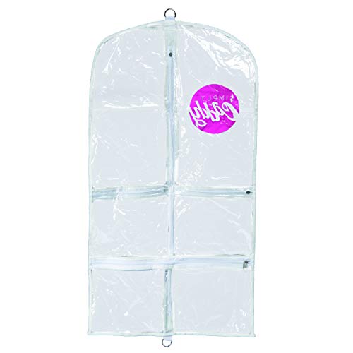 Costume Garment Bag With Pockets, White Trim