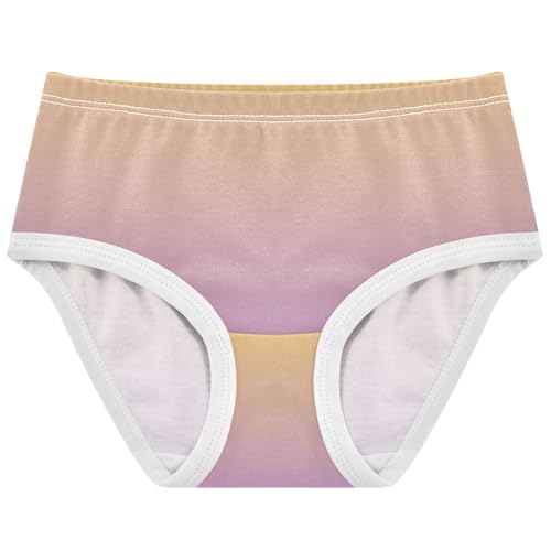 Joisal Girls Underwear Toddler 2t Cotton Panties for Girl Fun Print Briefs Underpants Yellow Lavender Gradient Ombre