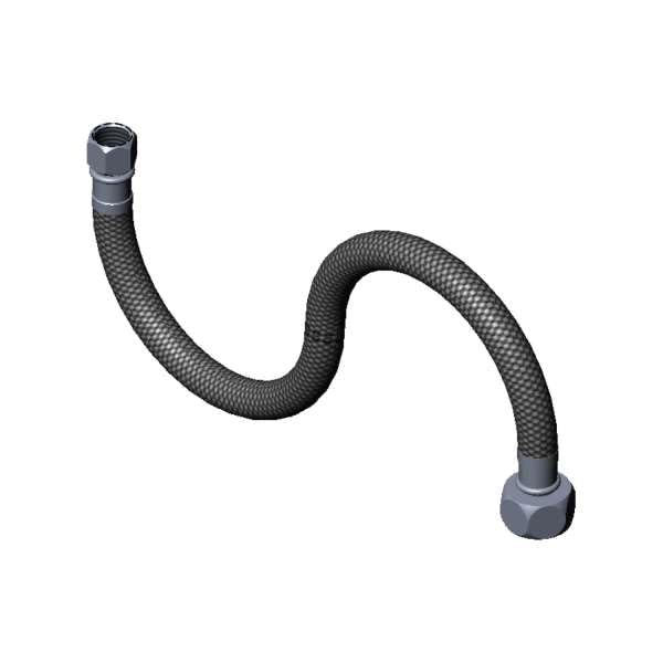 T&S Brass 016297-45 Flex Connector Hose, 1/2 NAPS-F x 1/4 NAPS-F x 18" Overall Length