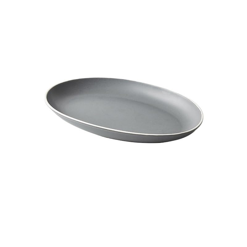 Platos Para Comer Plato de pescado de cerámica ovalado nórdico Plato de pescado al vapor for el hogar Plato de pescado Plato de vajilla especial Plato De Cerámica Para La Cena