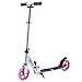 Mach1 Kick Scooter ALU City Roller Tretroller Große 145mm LED Leuchtrollen / Reifen Kinderroller klappbar Kickscooter (L Weiß Pink)