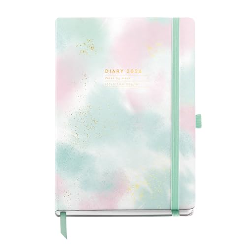 Miquelrius - Agenda 2026 semana vista, Similar A5+ (155 x 213 mm), Planificación semanal, Cubierta rígida cartón, Encuadernada, Cierre goma elástica, Papel 80 g/m², Español-EN-PT, Gradient