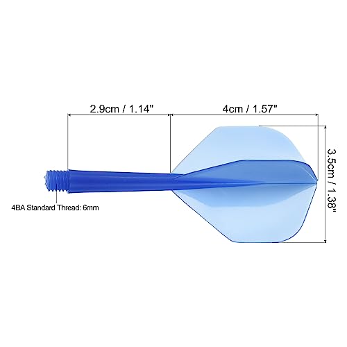 PATIKIL Integrated Dart Shaft & Flights, 9 Pack Durable Plastic Dart Flight Set, Transparent Blue - Image 2
