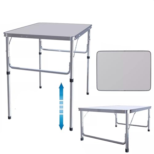 Lucn Portable Folding Camping Table, 2.5ft Small Lightweight with Adjustable Height