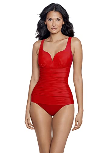 11 Confidence-Boosting Bathing Suits for Women Over 50 with Excess Skin After Weight Loss 3 Miraclesuit Women's Swimwear Rock Solid Cherie Soft Cup Tummy Control One Piece Swimsuit, Cayenne, 12