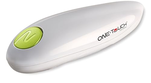 ONE TOUCH Elektrischer Dosenöffner Freihändig KC08 - Befreien Sie sich von unnötigen Mühen, einfaches Drücken zum sicheren Öffnen Ihrer Dosen, Weiß