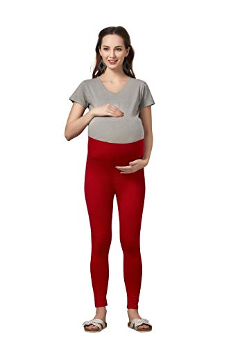 Image of Women's Cotton Lycra Over The Belly Maternity Leggings for Pregnant Women for Pre & Post Pregnancy