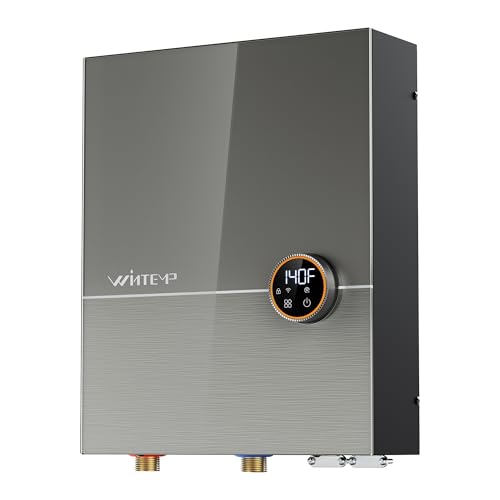 Wintemp 27kW Tankless Water Heater Electric 240V, Whole House On Demand Hot Water, Automatically Maintains Water Temperature, Up to 6.5 GPM, WiFi Control, ETL Eertified, Eco, WM27V Plus