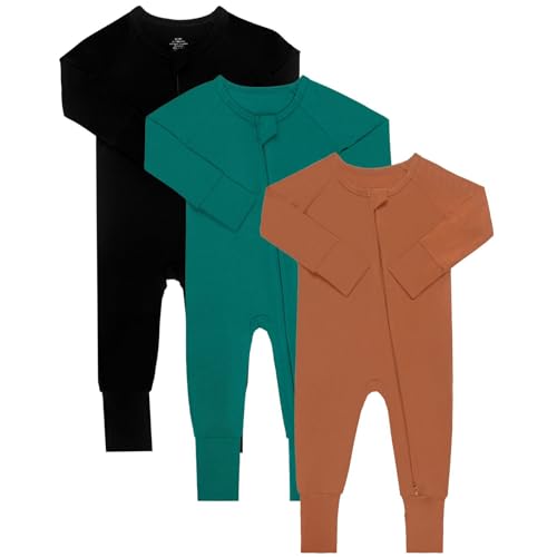 GUISBY Baby Girls Boys Footless Pajamas, Long Sleeve Snug Fits Sleepers 3-Piece Sets