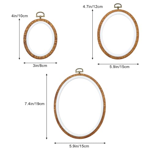 Image of Faylapa 4, 6, 7inch, 6Pcs Oval Embroidery Hoops Set