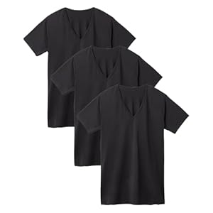 [ニッセン] メンズ インナーシャツ 吸汗速乾 なめらかストレッチ深Ｖネック半袖インナー３枚組" 