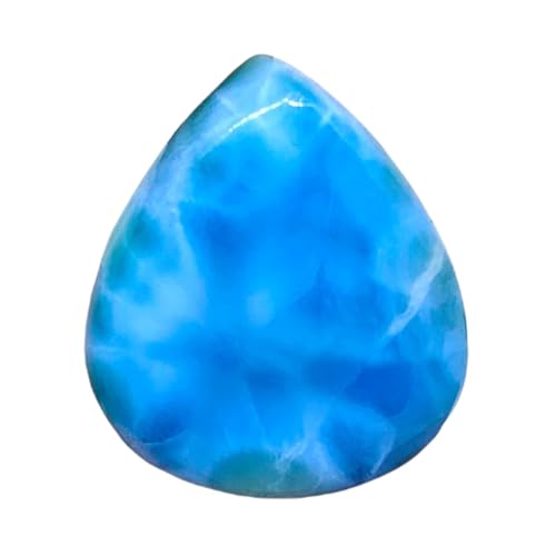 Larimar cabochon poire 33x28x5mm pierre gemme naturelle pour création de pendentif