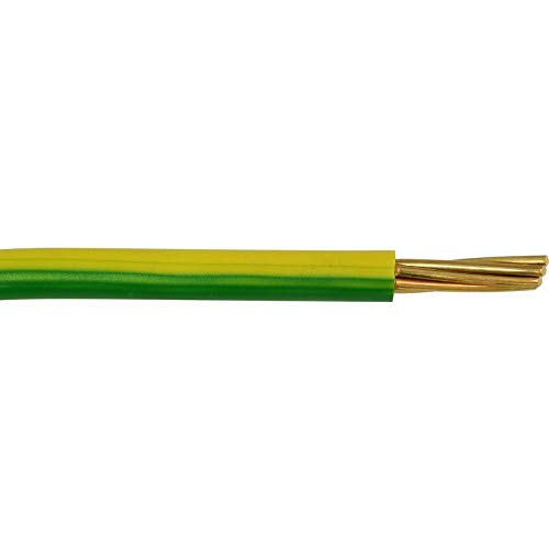 1 CORE Electrical Cable Wire Wiring Conduit Length Single 1.5/2.5/4/6/10mm2 230V (6mm2 x 10m, Green/Yellow) — image 1