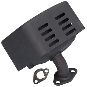 Muffler Exhaust Assembly, Gasoline Engine Generator Water Pump Power Muffler Fit Metal Silencer Accessory Set Kit with Washer for GX160(Black)