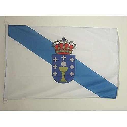 AZ FLAG, Galicia Flag, 3x5 Ft, For Outdoor, Spanish region of Galicia Banner Knitted Polyester with Two Plastic Rings