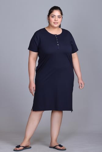 Image of In Love Women's Cotton Plus Size Nighty Chemise | Easy cotton chemise for nightwear and lounge comfort