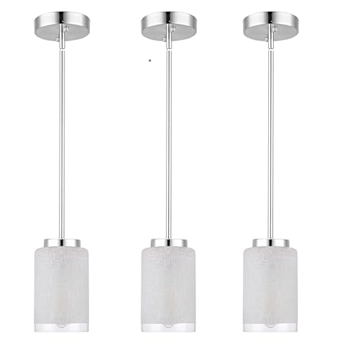 Youroke 3 Pack Brushed Nickel Pendant Lights, Indoor Kitchen Island