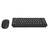 FAUOSWUK Russisches Tastatur- und Maus-Set, 78 Tasten, 2,4-GHz-Funktastatur und -Maus-Kombination mit Robustem Design und Ergonomischer Neigung, für PC und Laptop