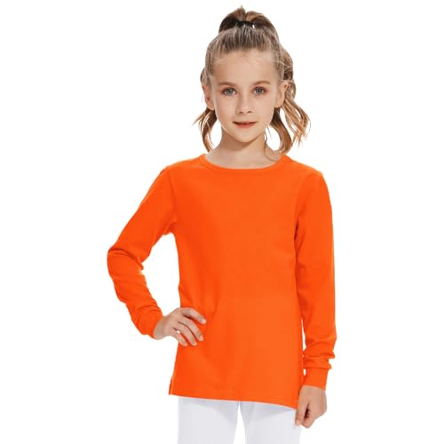 3T 4T 5T to 12 Years Girls Long Sleeve Shirts Kids Cotton T-Shirt Toddler Basic Crew Neck Top