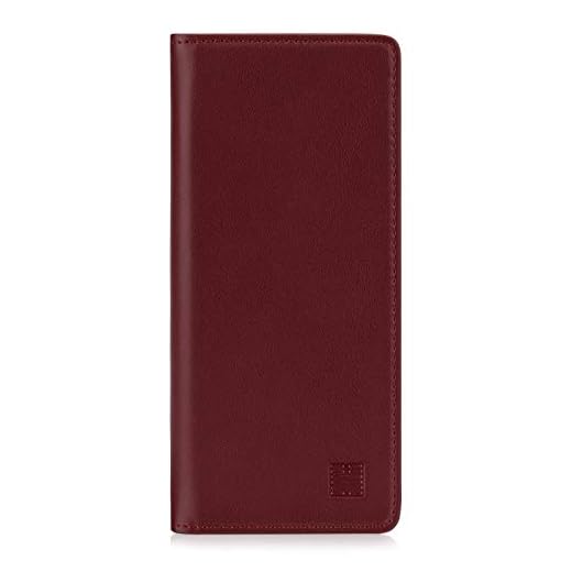 32nd Klassiska Serien 2.0 - äkta läder Skal plånbok Flipfodral för Sony Xperia 5 II (2020), Äkta läder Design med kortplats, Magnetisk Stängning och Inbyggt Stativ - Burgundy