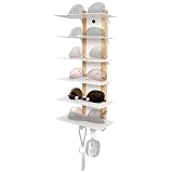 J JACKCUBE DESIGN Sonnenbrillen-Aufbewahrungs-Organizer, Wandmontage, für 6 Brillen, zum Aufhängen von Brillen mit Metallhaken (weiß) - MK1030B