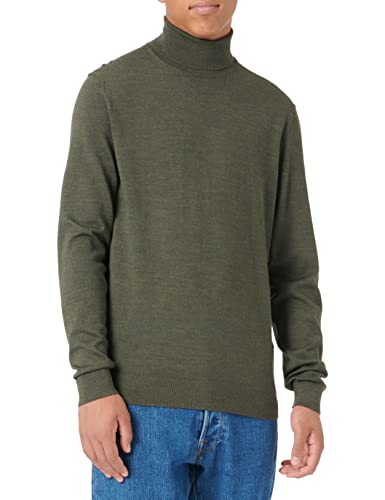 Selected Homme Laine mérinos Coolmax de Slhtown Roll B Noos Sweater, Nuit de forêt/détail : mélangé, XL Cover