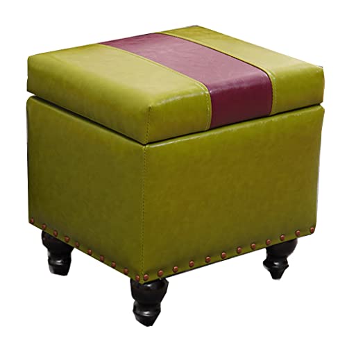 Repose-pieds escabeau polyvalents vert en cuir pour soulager les jambes