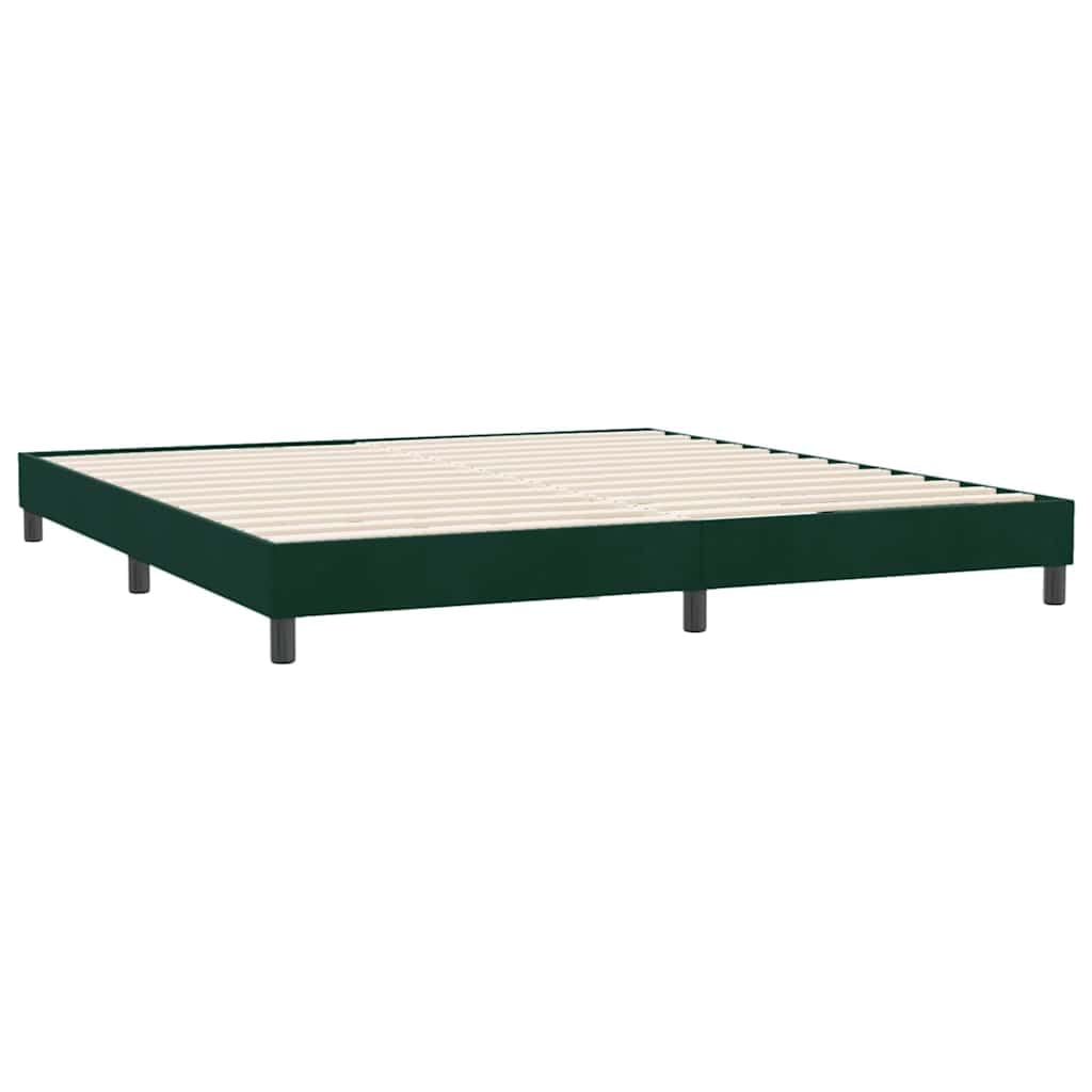 Samtbezug mit Lattenrost Boxspringbett Dunkelgrün 180x210 cm | Boxspringbett ohne Matratze Dunkelgrün 180x210 cm Samt Bettgestell mit Lattenrost Komfort Luxus Doppelbett
