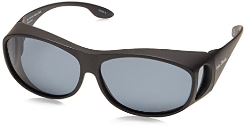 Dioptics Solar Shield Arrowhead Fits Over Sunglasses Polarized Rectangular, Black, 54 mm