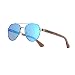 Produktbild WOODONLY Holz Pilotenbrille Randlose Sonnenbrille - UV400 Schutz Sonnenbrille mit Metallrahmen für Herren und Damen Perfekte Geschenke (Blau)