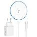 Produktbild Mag-Safe Ladegerät iPhone mit 20W Schnelles Adapter, Wireless Charger induktive ladestation für iPhone 17/16/15/14/13/12 Serie, Ohrhörer 3/2, LED kabelloses ladegerät mit Zwei Ladeanschlüssen
