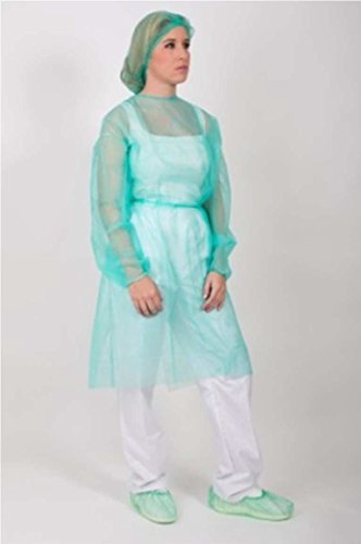Vestaglia / Camice protezione medico monouso. Pack 10 Ud. Verde con chiusura posteriore con fasce