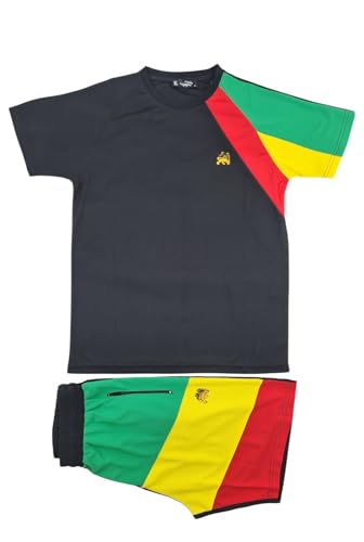 Ensemble t-shirt et short homme bicolore en coupe droite confortable