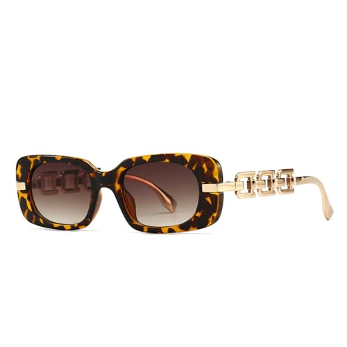 Lunettes de soleil oeil de chat de luxe finition rétro et chaîne dorée haut de gamme