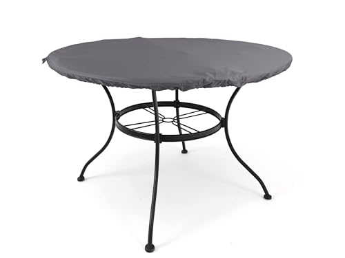 Covermates Round Table Top Cover - Water-Resistant Polyester, Adjustable Buckle Straps, Middle Buckle Strap, Patio Table Covers, Round 42-48 Diameter, Charcoal