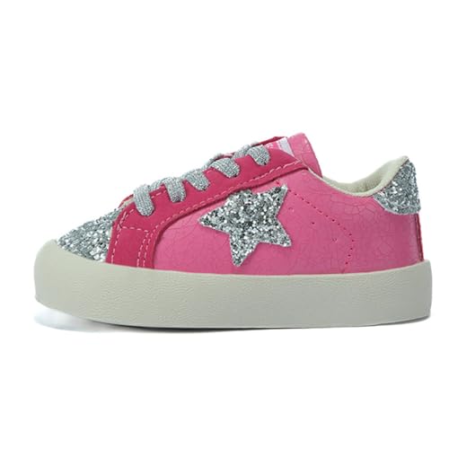 Girls Glitter Shoes Toddler Casual Sneakers Kids Slip On Shoes Non-Slip Sole Footwear Walking Shoes for Infant Todder Girls