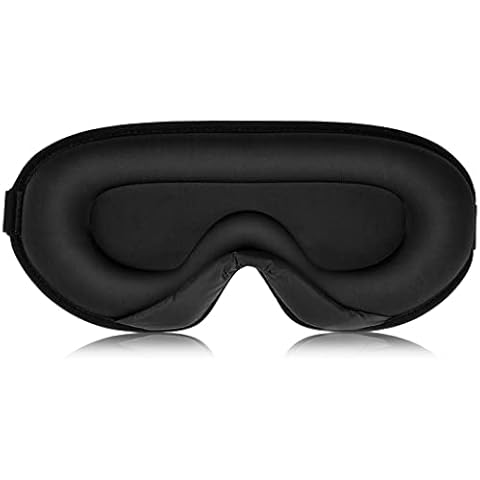 3D Sleep Mask Sleeping Blindfold Eye Mask Shade Cover Silk Eye Mask with Adjustable Strap Light Blocking Sleep Mask Soft Cotton Filled Natural Silk Sleep Mask for Travel/Sleeping/Lunch Break/Hotel Cover