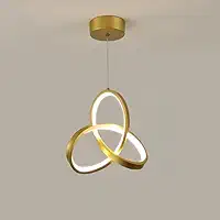 Luminária De Teto Pendente Led Moderna Lustre para Corredor Sala Quarto Cozinha (D11 (G) Dourado(30cmx30cmx6cm))