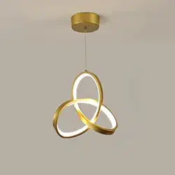 Luminária De Teto Pendente Led Moderna Lustre para Corredor Sala Quarto Cozinha (D11 (G) Dourado(30cmx30cmx6cm))