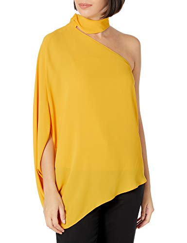 HALSTON Women's Blouse, Marigold, 4