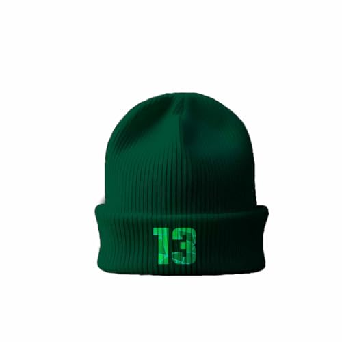 Bonnet 13 Number Cuffed Beanie Spruce en maille premium dense