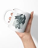 High quality ceramic cup with a graphic design on two sides