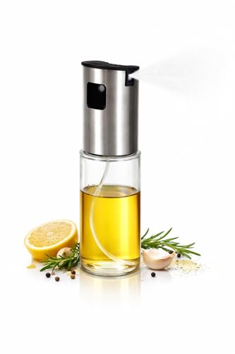 Générique Vaporisateur d'Huile en Verre et Inox, Spray Réutilisable pour Huile d'Olive, Vinaigre et Liquides, Design Ergonomique