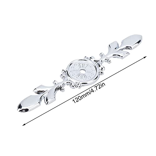 10Pcs Single Hole Cabinet Backplate Cabinet Petal Handle Back Plate Zinc Alloy Retro Style Door Handle Backplates Furniture Handles for Chests(Antique Silver) - Image 2