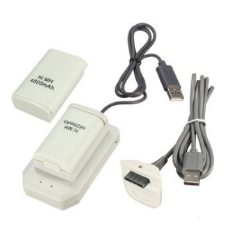 MYAMIA Batería Recargable De 4800Mah Kit De Carga para Mando Inalámbrico De Xbox 360 Batería-Blanco Cover