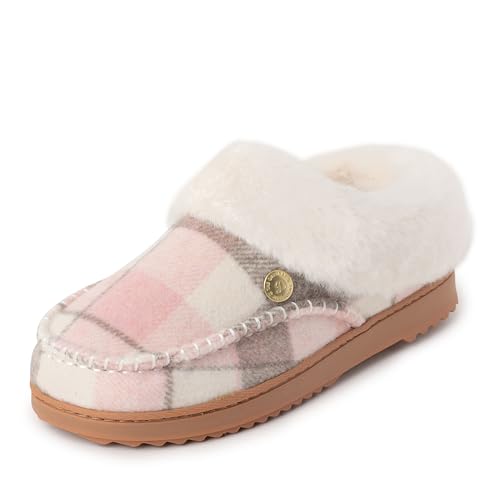 Image of Dearfoams Women's Nyla Felted and Plaid Moc Toe Clog