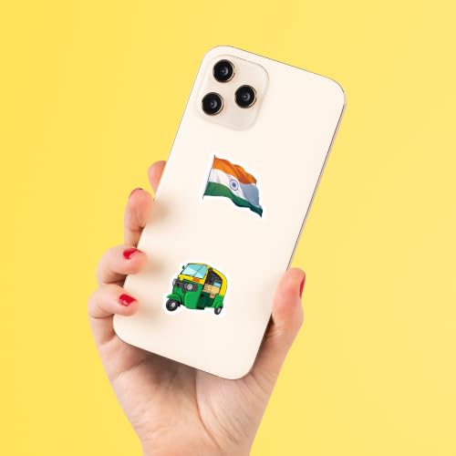 Image of India Theme Vinyl Stickers Pack of 50 | Waterproof Self-Adhesive Indian Culture & Heritage Decals for Laptop, Water Bottle, Mobile, Journal, Scrapbook, Luggage, Helmet & DIY Decoration
