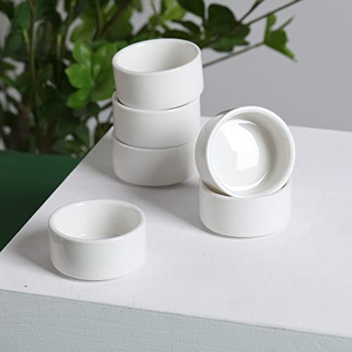 Haotop Mini Porcelain Ramekins 1 Oz Set Of 6,Small Ceramics Souffle Dish 30Ml White thumb #5