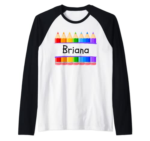 Briana - Etiqueta de jardín de infantes para niños Camiseta Manga Raglan
